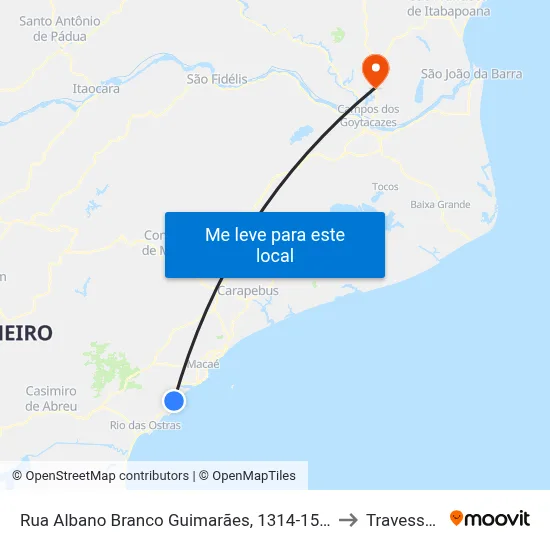 Rua Albano Branco Guimarães, 1314-1548 to Travessao map