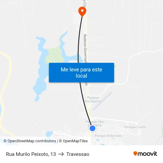 Rua Murilo Peixoto, 13 to Travessao map