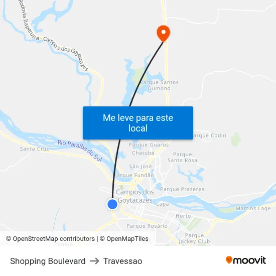 Shopping Boulevard to Travessao map