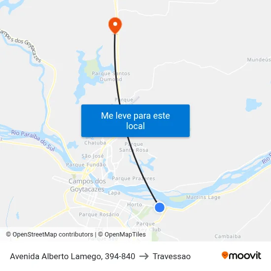 Avenida Alberto Lamego, 394-840 to Travessao map