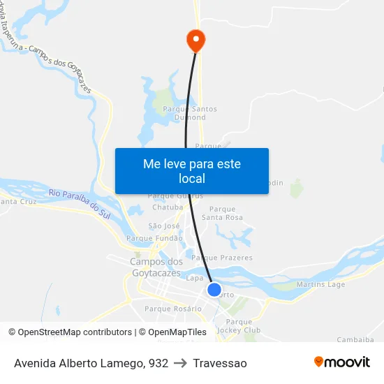 Avenida Alberto Lamego, 932 to Travessao map