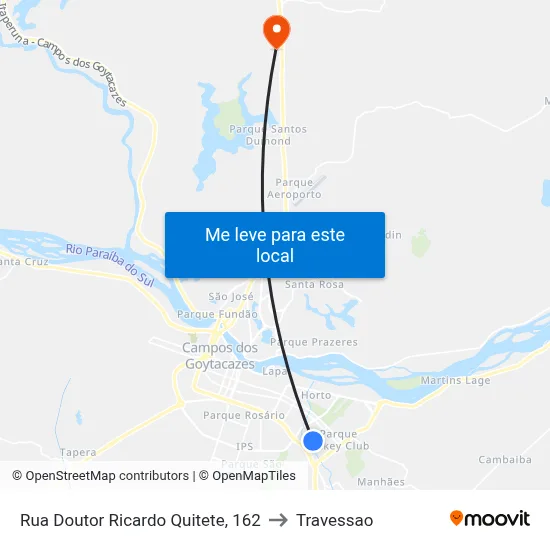 Rua Doutor Ricardo Quitete, 162 to Travessao map