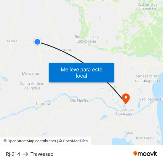 Rj-214 to Travessao map