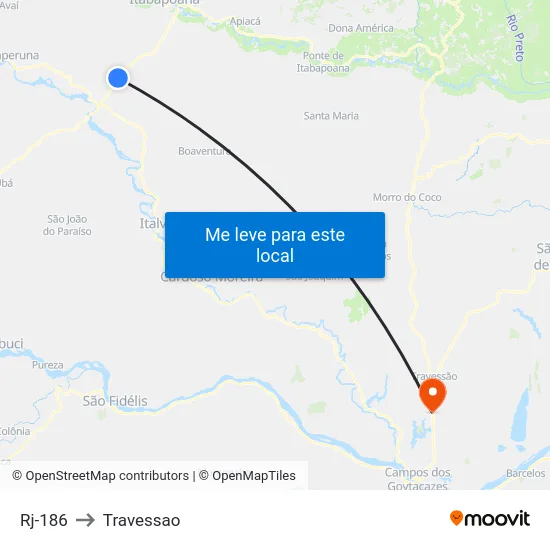 Rj-186 to Travessao map