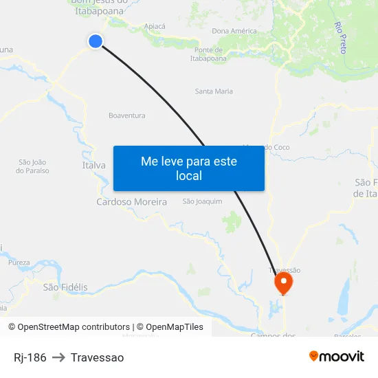 Rj-186 to Travessao map