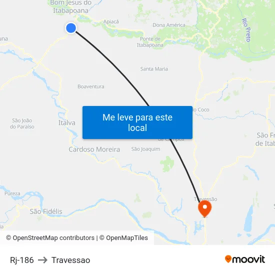 Rj-186 to Travessao map