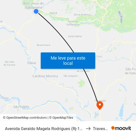 Avenida Geraldo Magela Rodrigues (Rj-186), 2710 to Travessao map