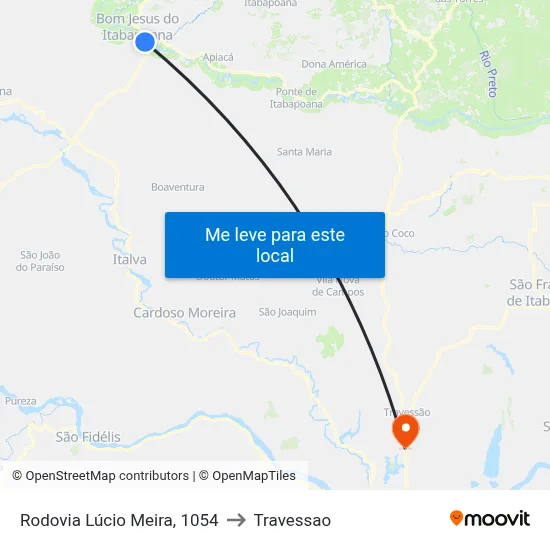 Rodovia Lúcio Meira, 1054 to Travessao map