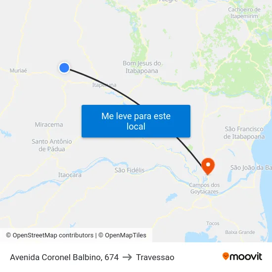 Avenida Coronel Balbino, 674 to Travessao map