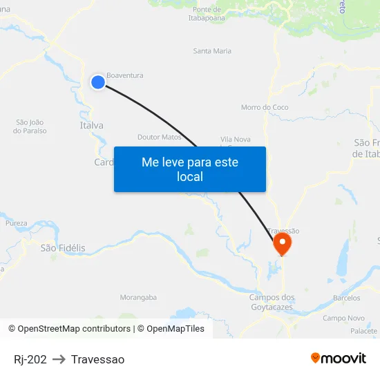 Rj-202 to Travessao map