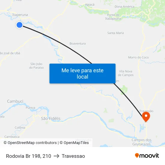Rodovia Br 198, 210 to Travessao map