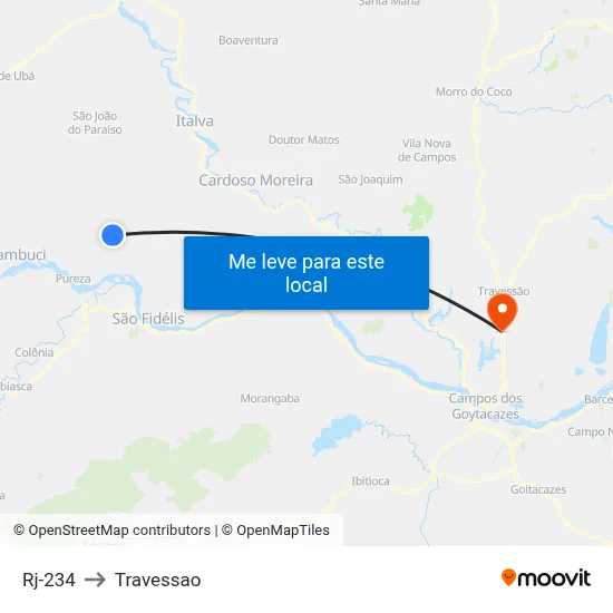 Rj-234 to Travessao map