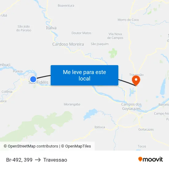 Br-492, 399 to Travessao map