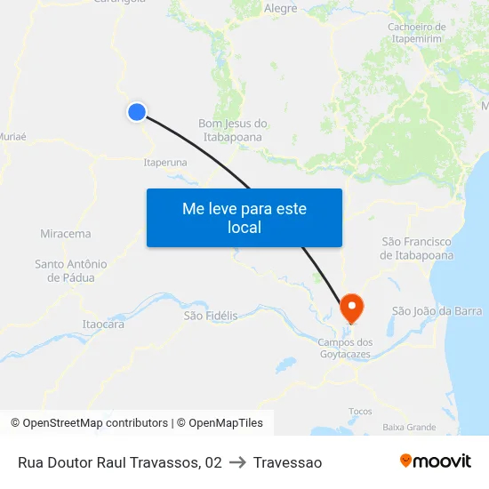 Rua Doutor Raul Travassos, 02 to Travessao map