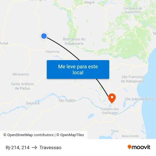 Rj-214, 214 to Travessao map