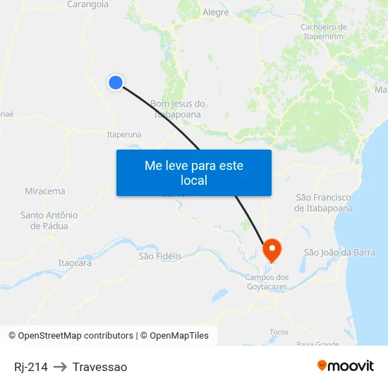 Rj-214 to Travessao map