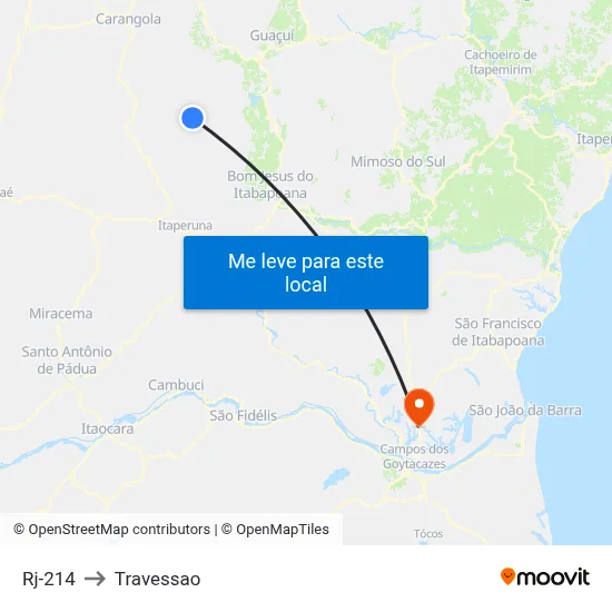 Rj-214 to Travessao map