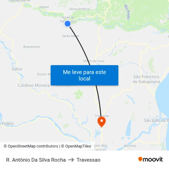 R. Antônio Da Silva Rocha to Travessao map