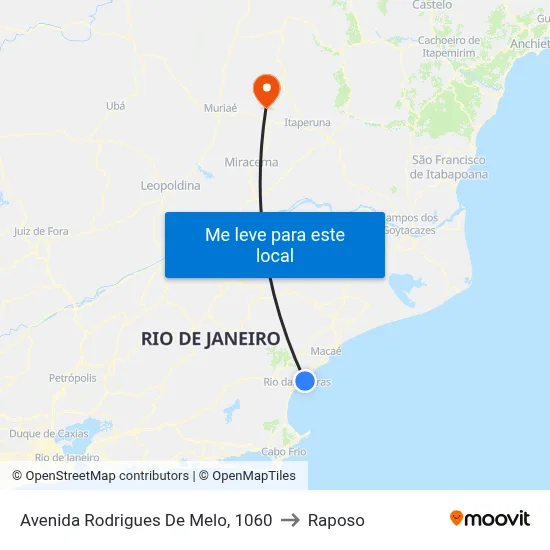 Avenida Rodrigues De Melo, 1060 to Raposo map