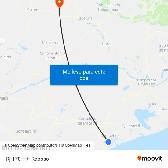 Rj-178 to Raposo map