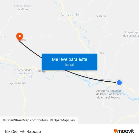 Br-356 to Raposo map