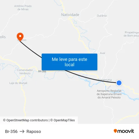 Br-356 to Raposo map