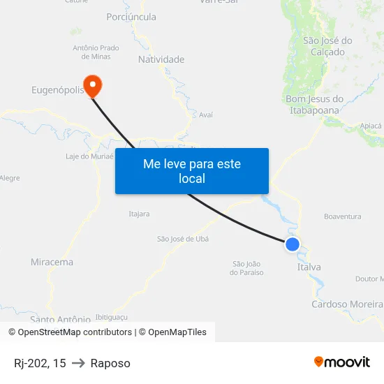 Rj-202, 15 to Raposo map