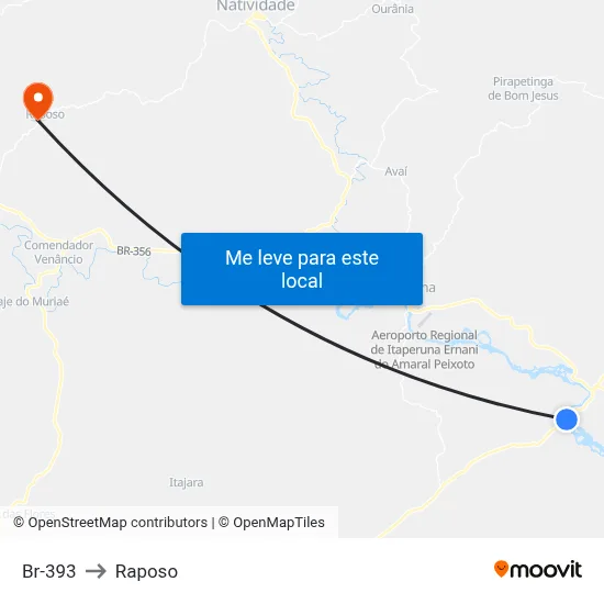 Br-393 to Raposo map