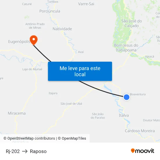 Rj-202 to Raposo map