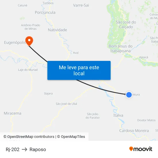 Rj-202 to Raposo map