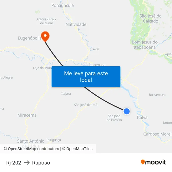 Rj-202 to Raposo map