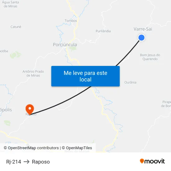 Rj-214 to Raposo map