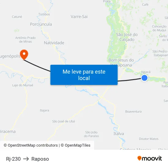 Rj-230 to Raposo map