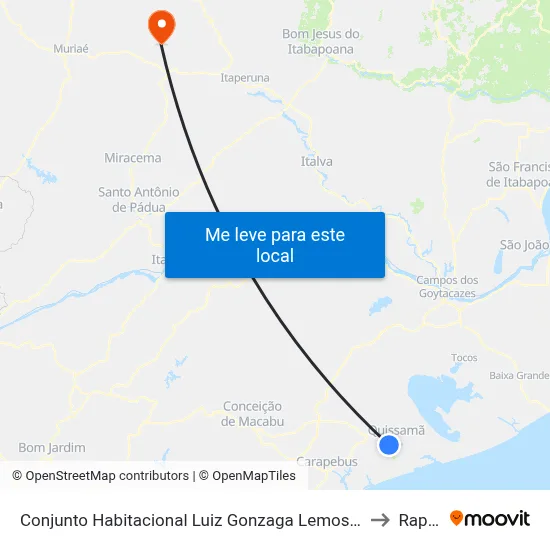 Conjunto Habitacional Luiz Gonzaga Lemos (Sentido Bairro) to Raposo map