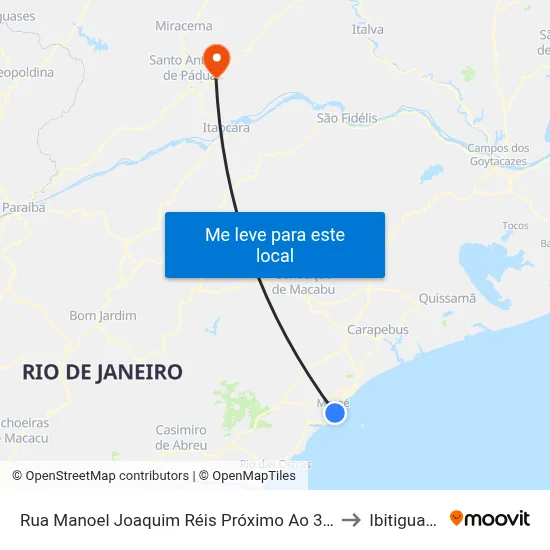 Rua Manoel Joaquim Réis Próximo Ao 307 to Ibitiguacu map