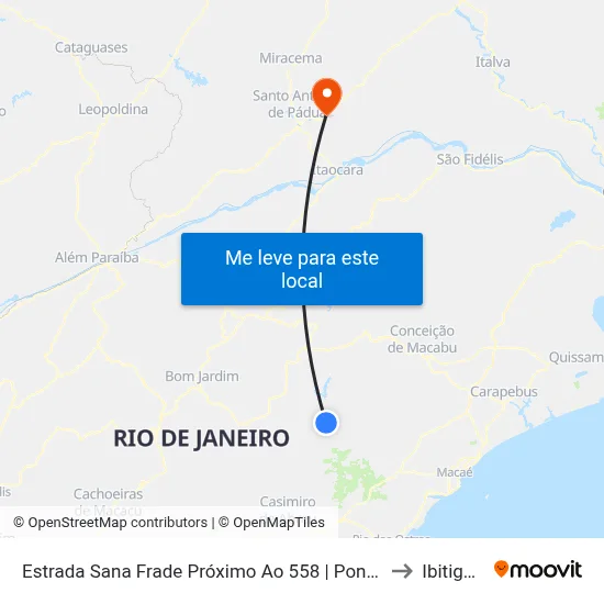 Estrada Sana Frade Próximo Ao 558 | Ponto Final - Frade to Ibitiguacu map