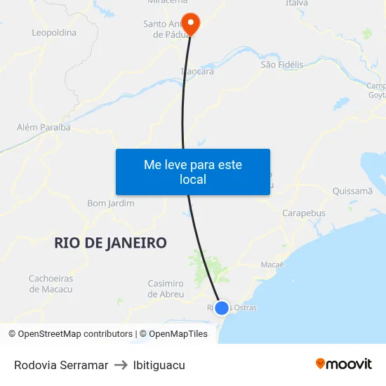 Rodovia Serramar to Ibitiguacu map