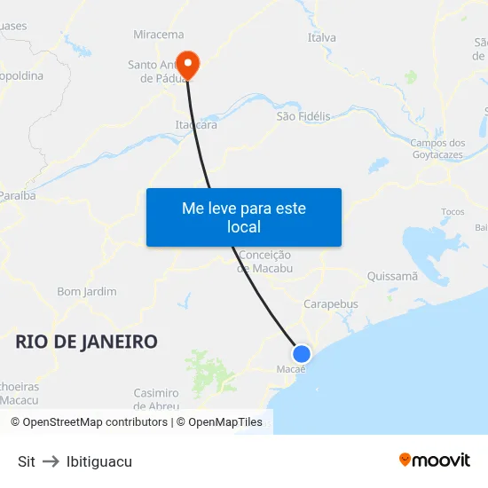 Sit to Ibitiguacu map