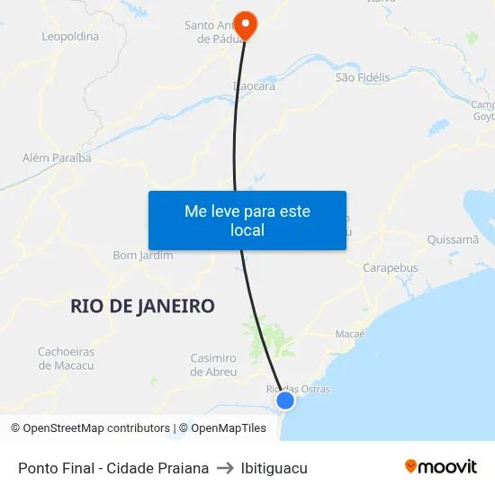 Ponto Final - Cidade Praiana to Ibitiguacu map