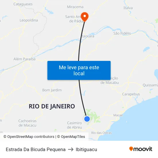 Estrada Da Bicuda Pequena to Ibitiguacu map