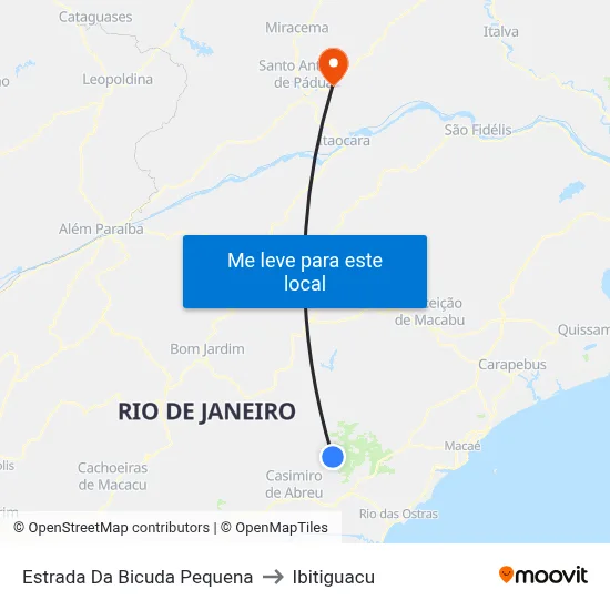 Estrada Da Bicuda Pequena to Ibitiguacu map