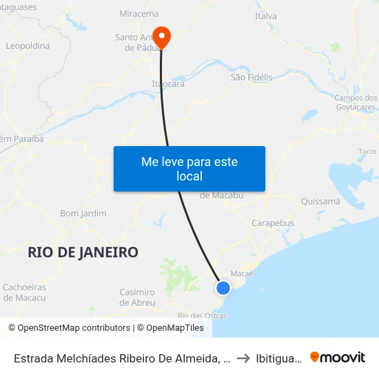 Estrada Melchíades Ribeiro De Almeida, 350 to Ibitiguacu map