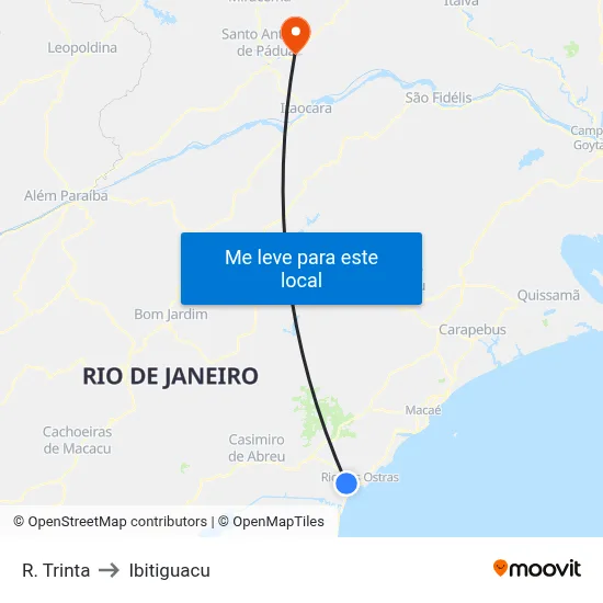 R. Trinta to Ibitiguacu map