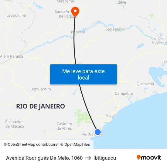 Avenida Rodrigues De Melo, 1060 to Ibitiguacu map