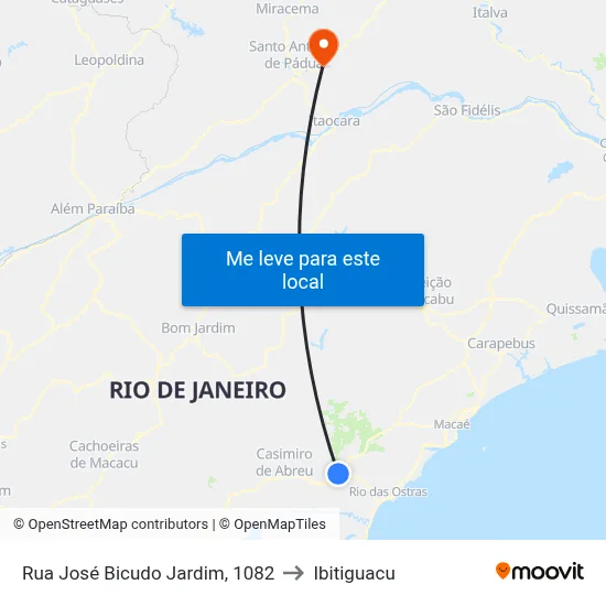 Rua José Bicudo Jardim, 1082 to Ibitiguacu map