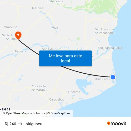 Rj-240 to Ibitiguacu map