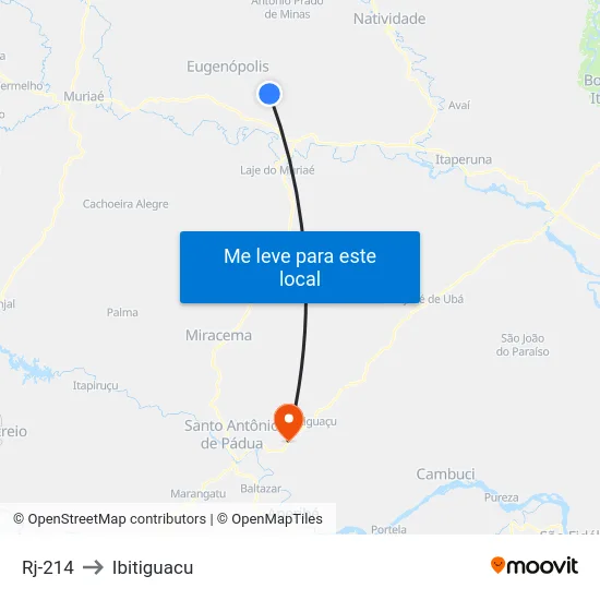 Rj-214 to Ibitiguacu map