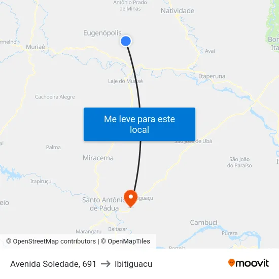 Avenida Soledade, 691 to Ibitiguacu map