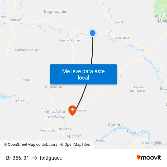 Br-356, 31 to Ibitiguacu map