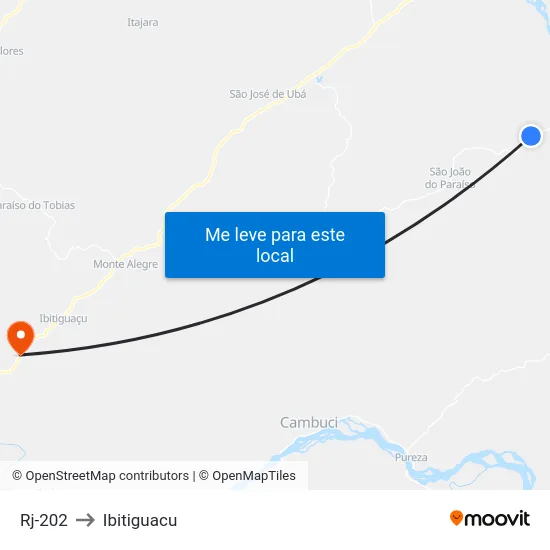 Rj-202 to Ibitiguacu map